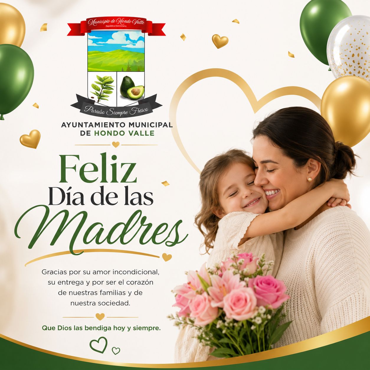 Ayuntamiento Municipal de Hondo Valle celebra y felicita a todas las madres en su día